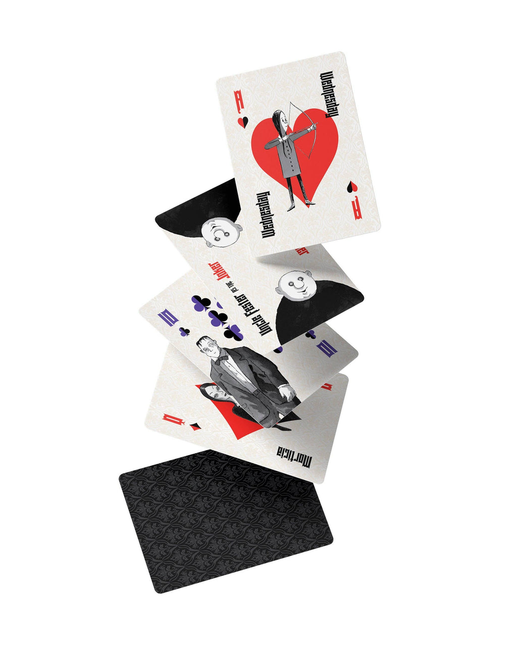 La famille Addams à jouer aux cartes