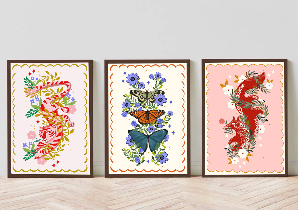 Tigre et fleurs