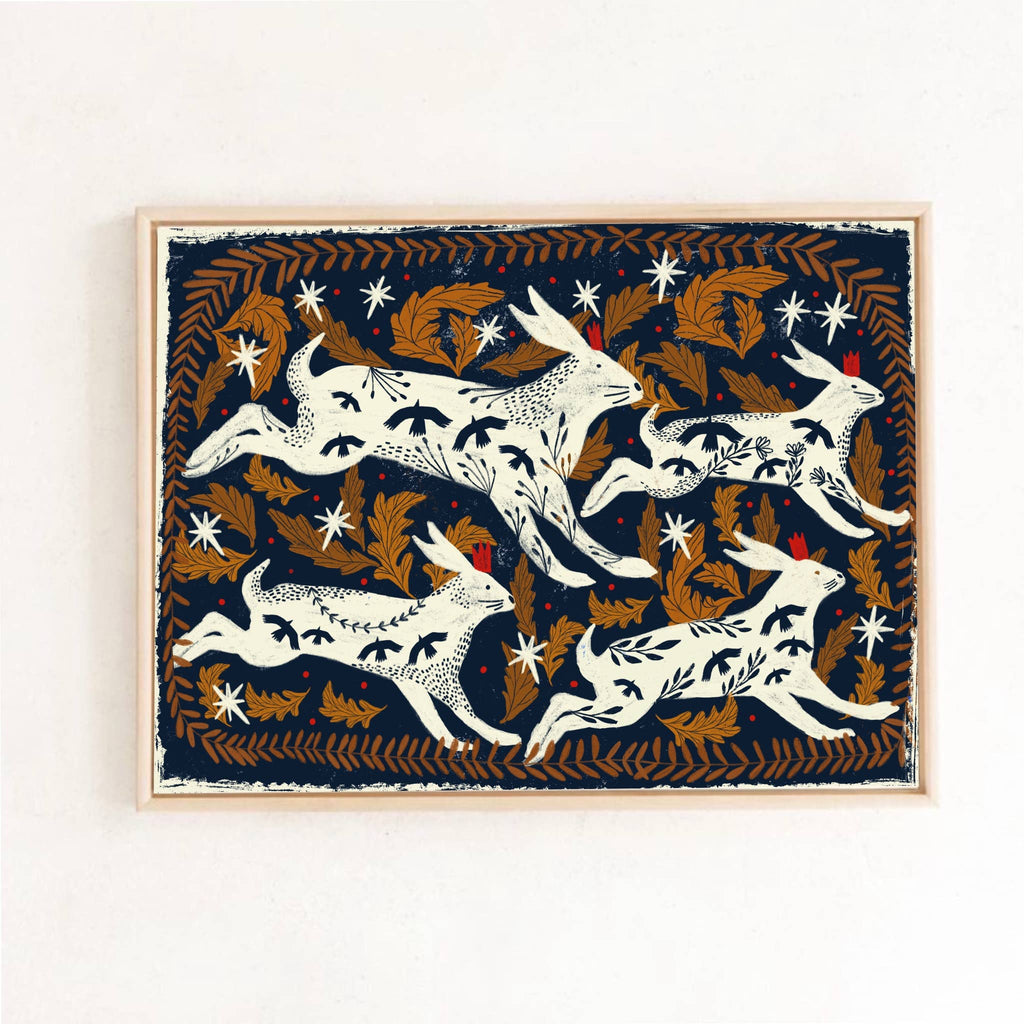 Four hares at night