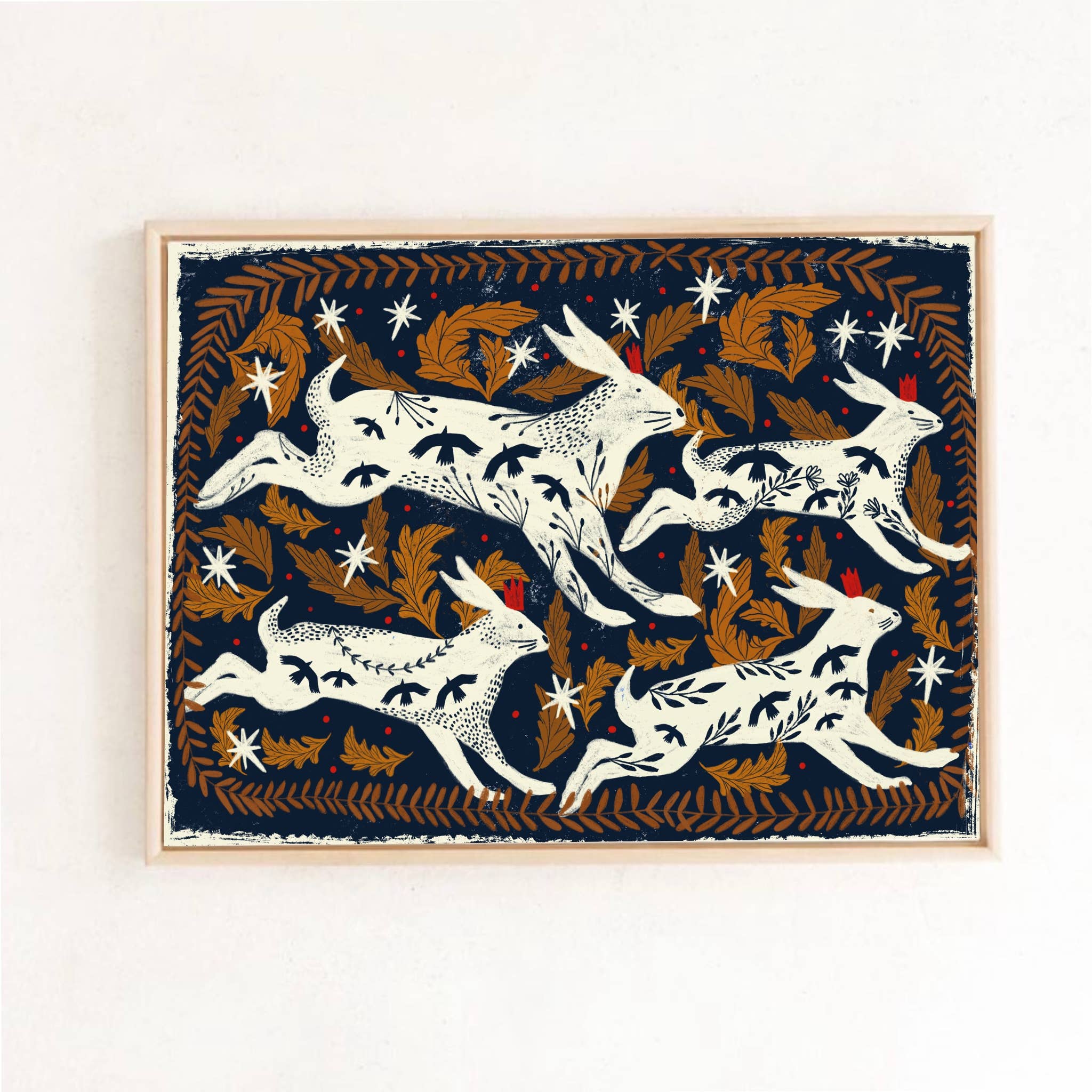 Four hares at night