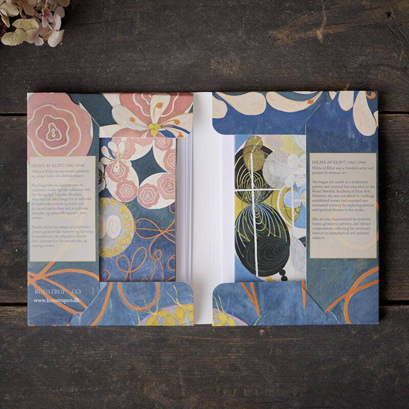 Pochette cartes Hilma af Klint avec 8 cartes et enveloppes