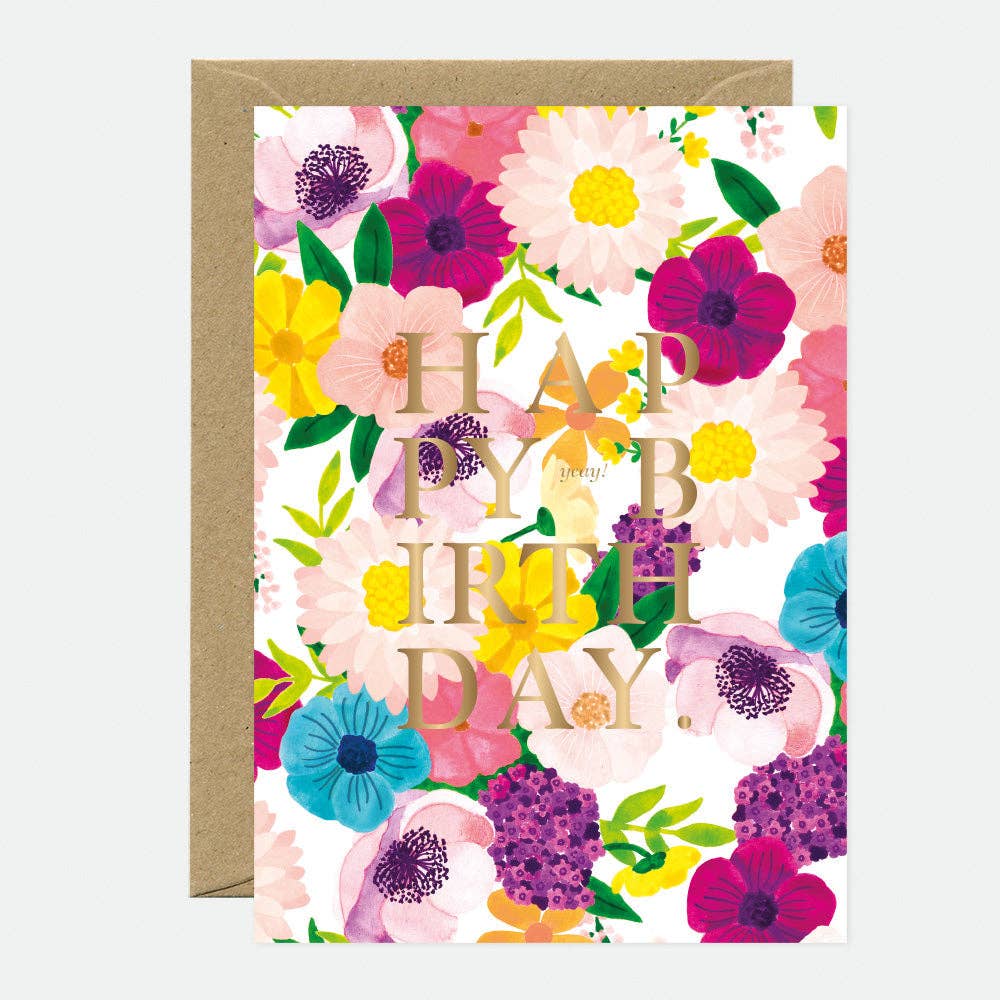 Lilas - Carte de vœux d'anniversaire - Feuille d'or