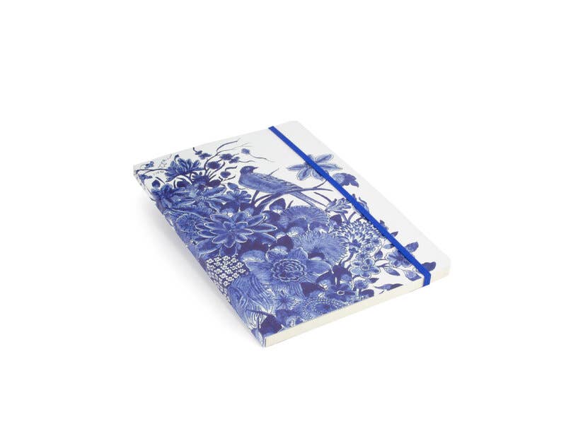 Carnet souple A5, oiseaux bleus Delft