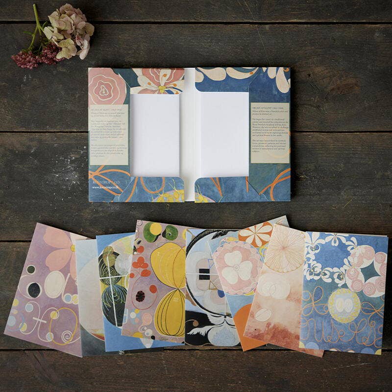 Pochette cartes Hilma af Klint avec 8 cartes et enveloppes