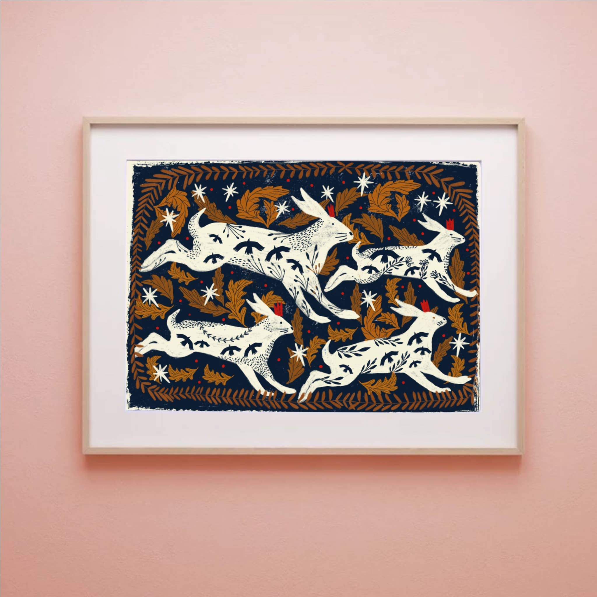 Four hares at night