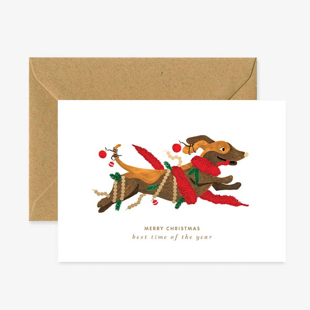 Chien de Noël - Carte de vœux