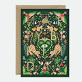 Carte d'anniversaire jungle verte avec dorure