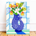Vase poisson avec fleurs