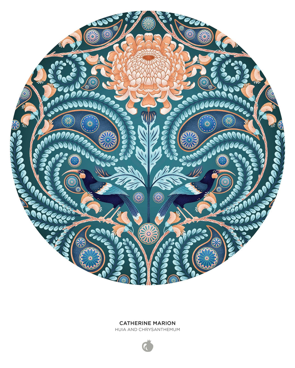 Catherine Marion : Puzzle circulaire de 500 pièces Huia et Chrysanthème