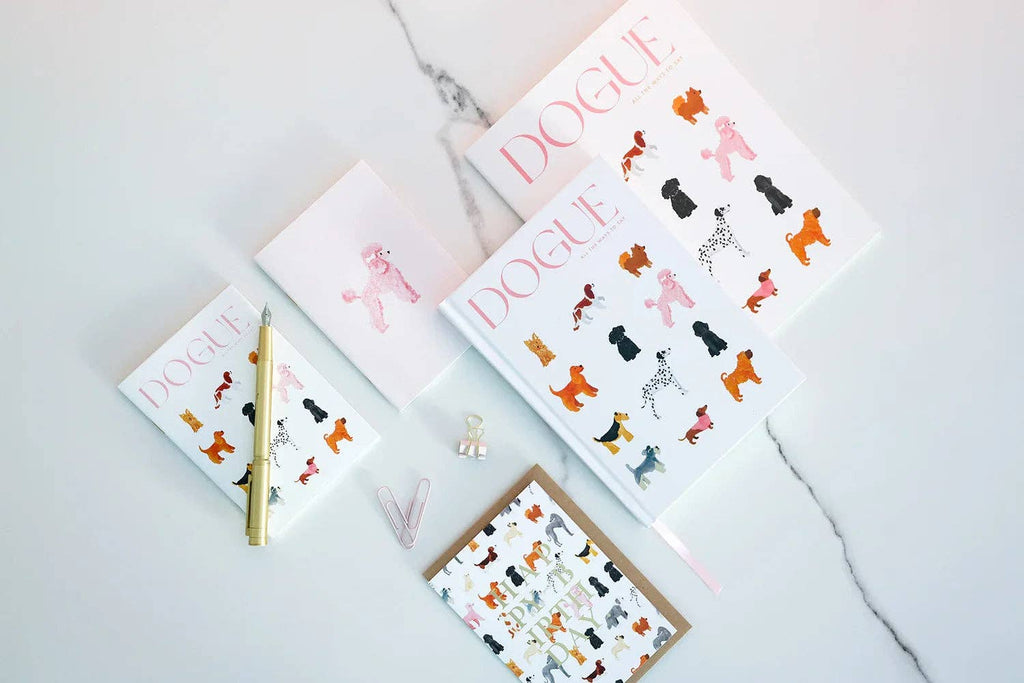 Motif de chiens d'anniversaire - Carte de vœux - Feuille d'or