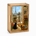 Mini puzzle Fenêtre de Paris avec chat noir