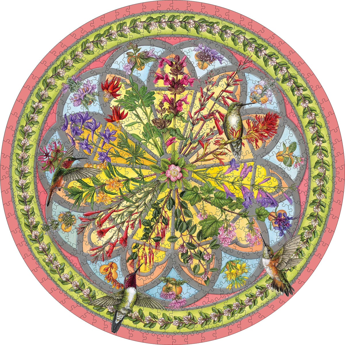 Puzzle circulaire de 500 pièces Erin E. Hunter : Floral Compass
