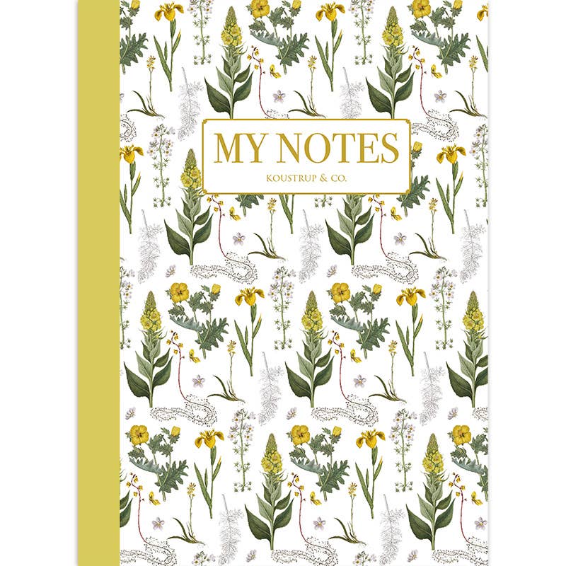 Carnet à motif floral jaune - Fabriqué au Danemark