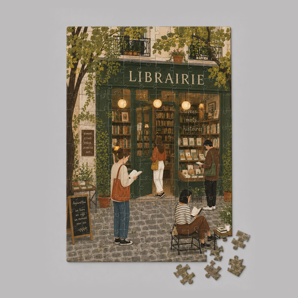 Mini puzzle en bois — Librairie française
