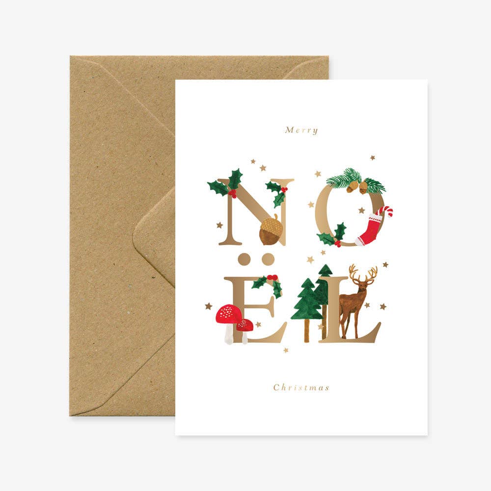 Lettres NOËL - Carte de vœux de Noël