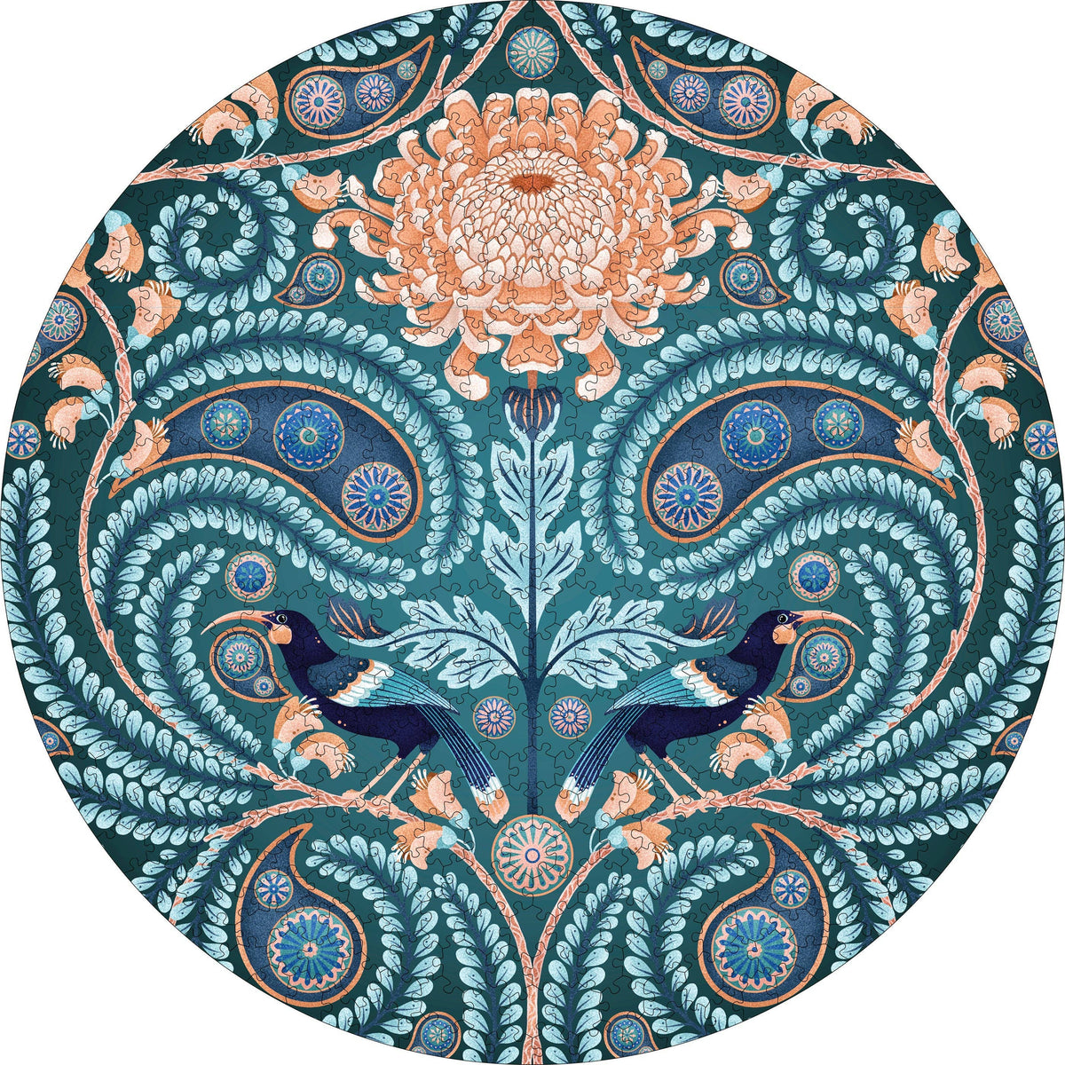 Catherine Marion : Puzzle circulaire de 500 pièces Huia et Chrysanthème