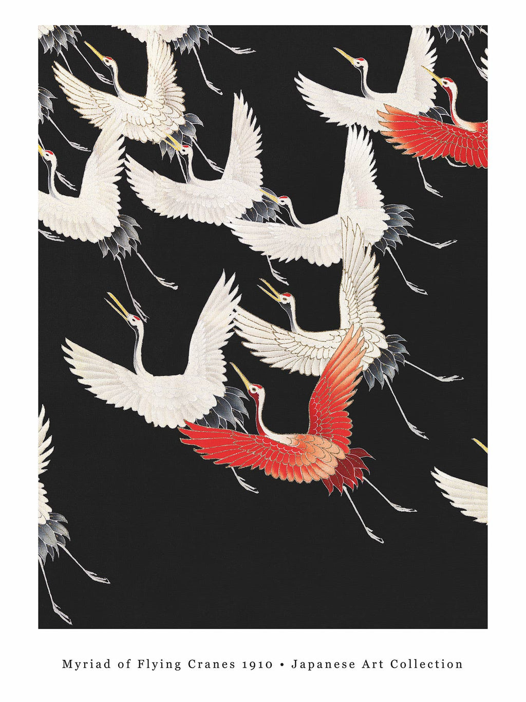 Grues - Art japonais - 30 x 40 cm