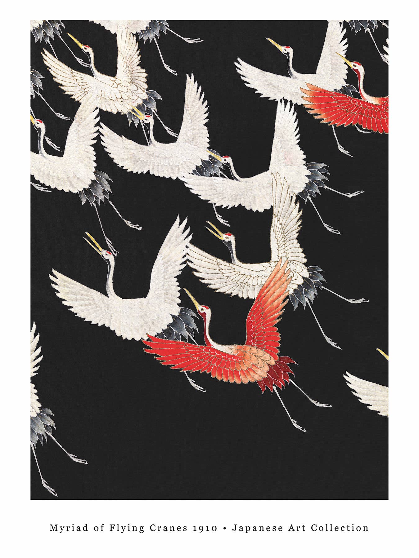 Grues - Art japonais - 30 x 40 cm