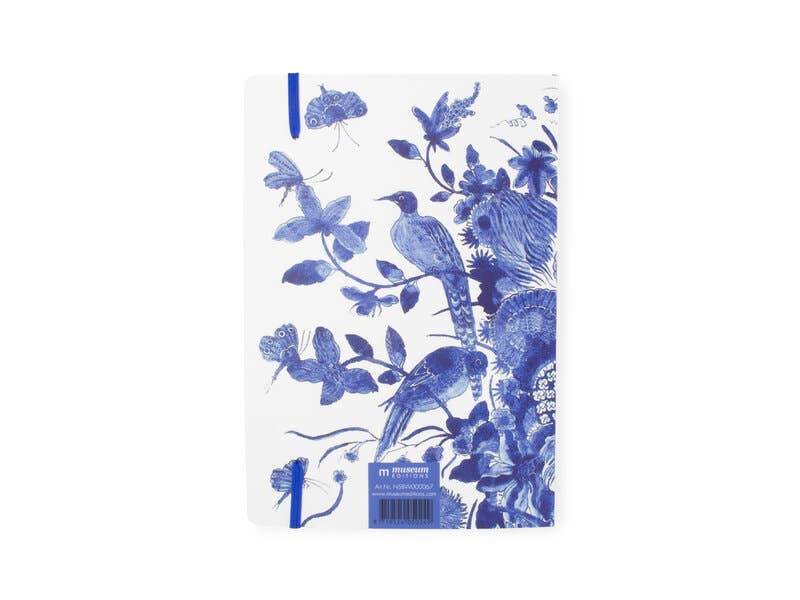Carnet souple A5, oiseaux bleus Delft