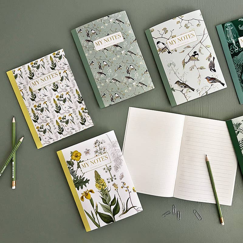 Carnet à motif floral jaune - Fabriqué au Danemark