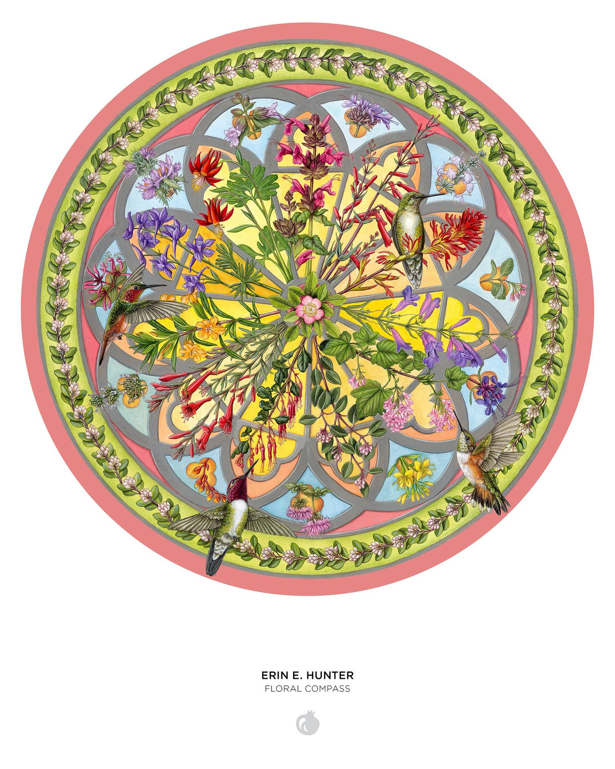 Puzzle circulaire de 500 pièces Erin E. Hunter : Floral Compass