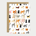 Motif de chiens d'anniversaire - Carte de vœux - Feuille d'or