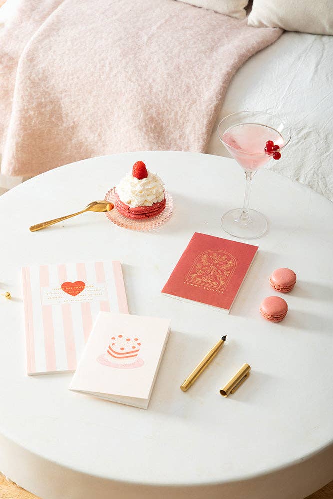 Carnet A5 à rayures roses