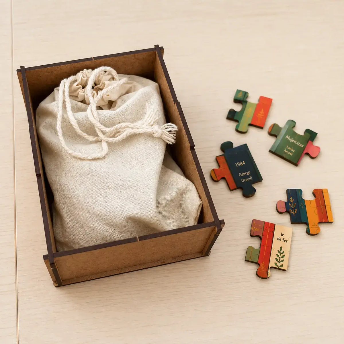 Mini puzzle en bois — Librairie française