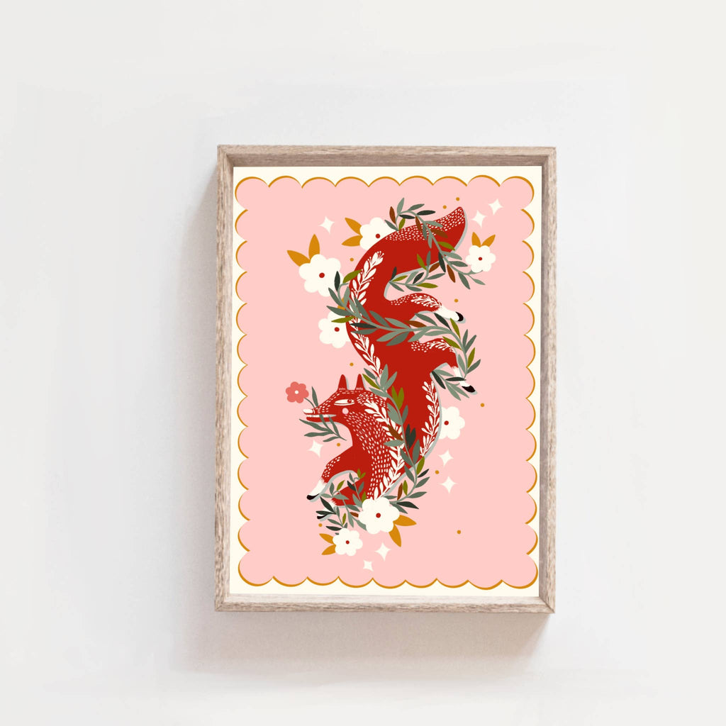 Renard et fleurs