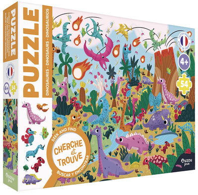 Puzzle cherche et trouve - les dinosaures