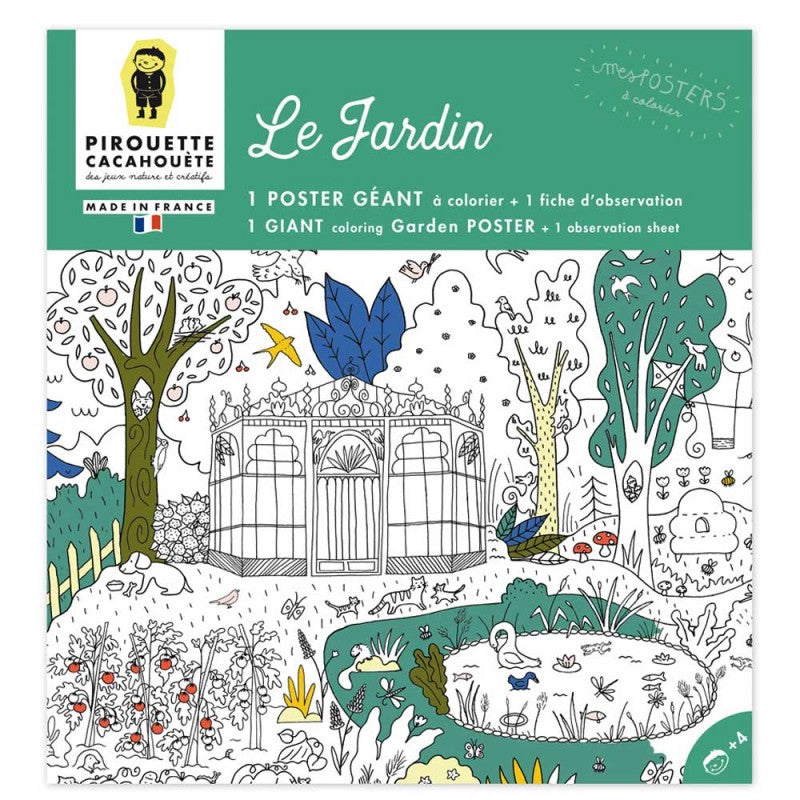 Poster géant à colorier Pirouette Cacahouète " Le Jardin "