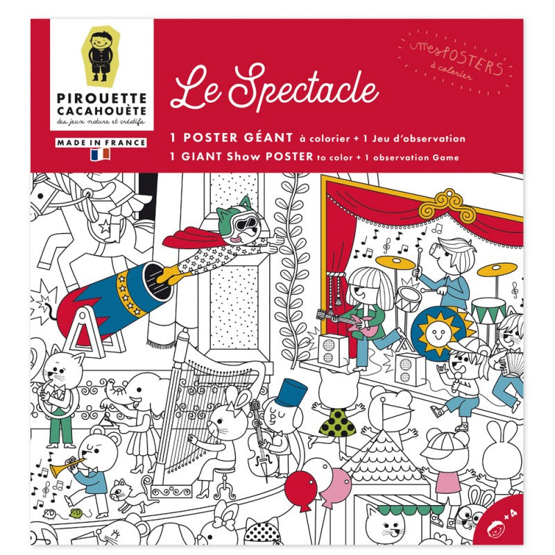 Poster géant à colorier Pirouette Cacahouète " Le Spectacle "